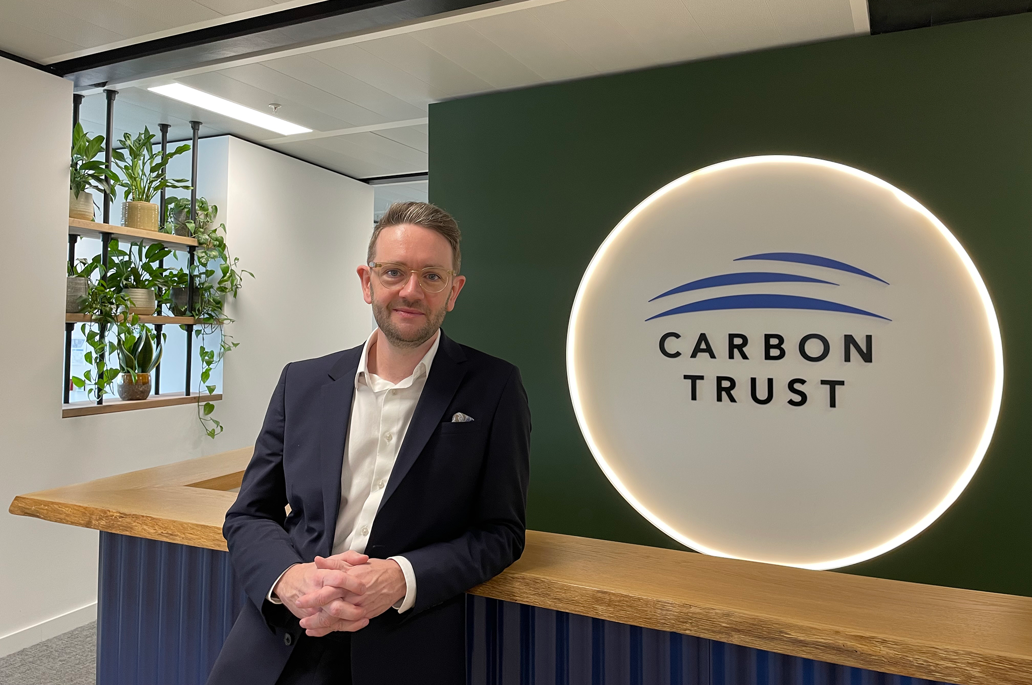 Chris Stark in the Carbon Trust office