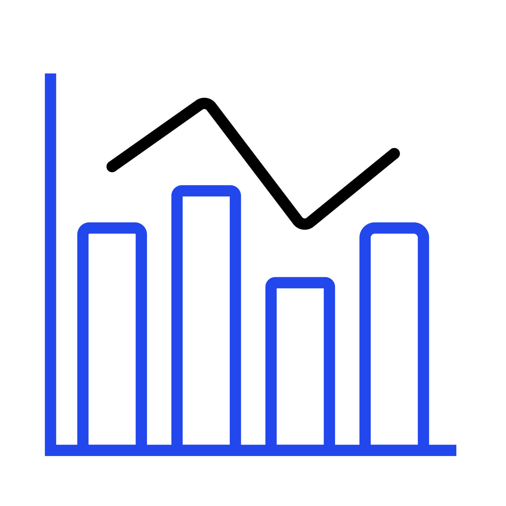 Bar graph icon illustration