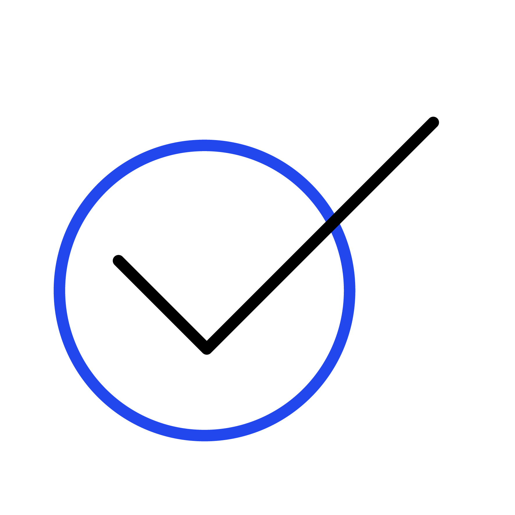 Tick symbol inside a circle box