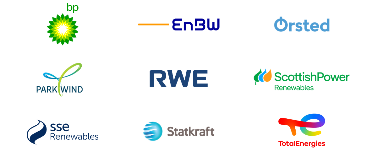 SUSJIP partner logos: BP, EnBW, Orsted, ParkWind, RWE, ScottishPower Renewables, SSE Renewables, Statkraft, and TotalEnergies
