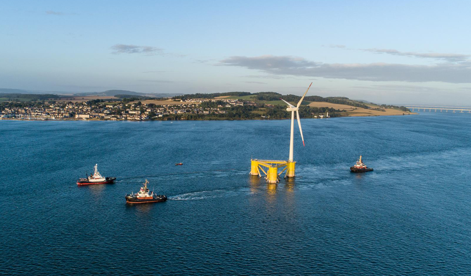 Offshore wind turbine and boats