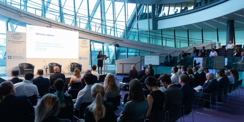 Welcome address of the Carbon Trust Corporate Sustainability Summit 2018 at London City Hall