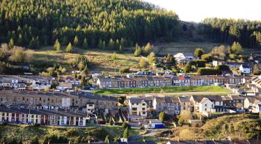 view of houses and trees in Wales