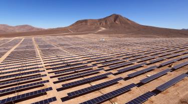 Solar panels in the desert 