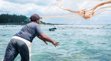Fisherman in Mauritius
