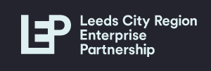 Leeds city region logo, an L, E and P interwoven to stand for Leeds City Region Enterprise Partnership