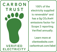 Verified electricity footprint label