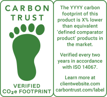 Verified lower than market footprint label
