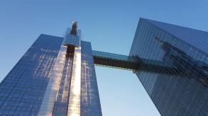 Tall glass buildings